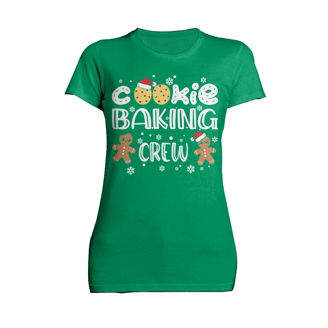 Christmas Cookie Baking Crew Gingerbread Men Matching Family Women's T-Shirt Green - Urban Species