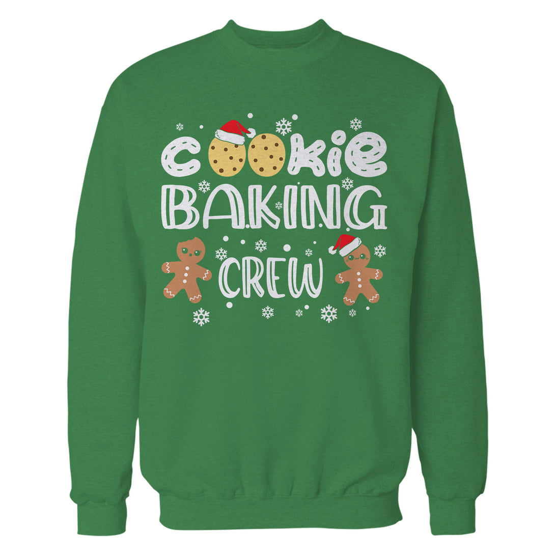 Christmas Cookie Baking Crew Gingerbread Men Matching Family Unisex Sweatshirt Green - Urban Species