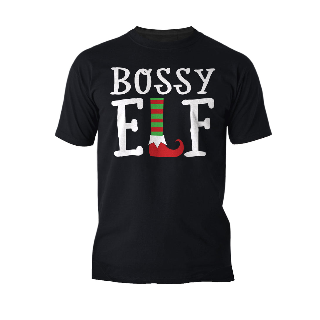 Christmas Elf Squad Bossy Meme Funny Cute Matching Family Men's T-Shirt Black - Urban Species