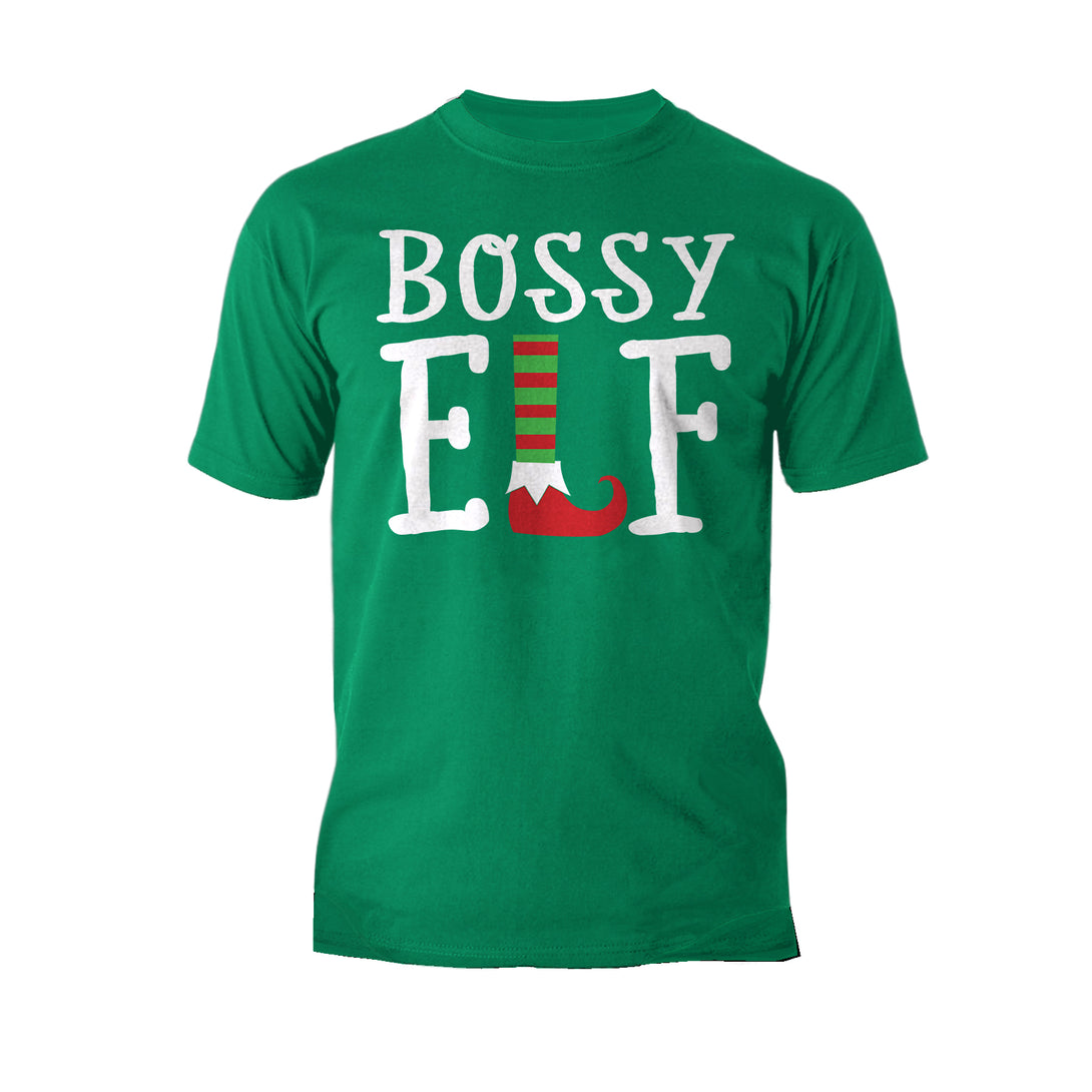 Christmas Elf Squad Bossy Meme Funny Cute Matching Family Men's T-Shirt Green - Urban Species