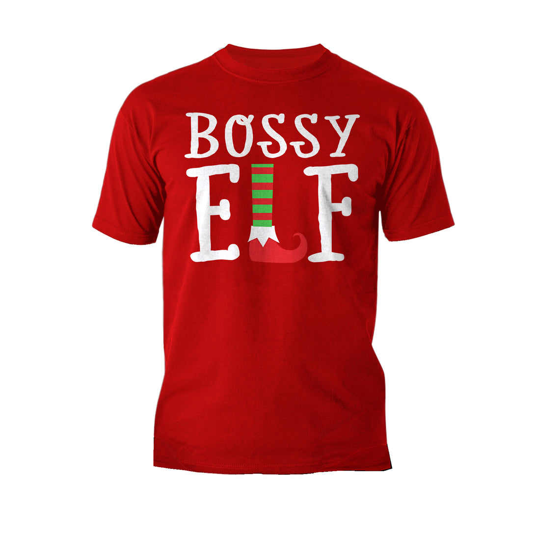 Christmas Elf Squad Bossy Meme Funny Cute Matching Family Men's T-Shirt Red - Urban Species