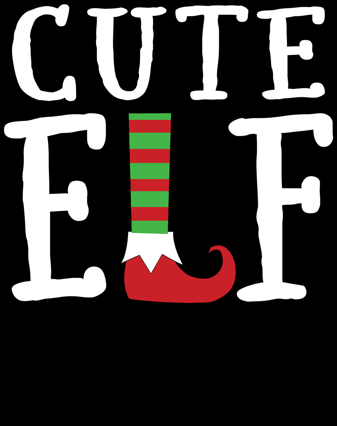 Christmas Elf Squad Cute Shoes Meme Funny Matching Family Kid's T-Shirt Black - Urban Species Design Close Up