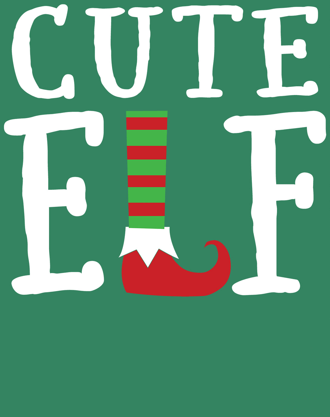 Christmas Elf Squad Cute Shoes Meme Funny Matching Family Kid's T-Shirt Green - Urban Species Design Close Up