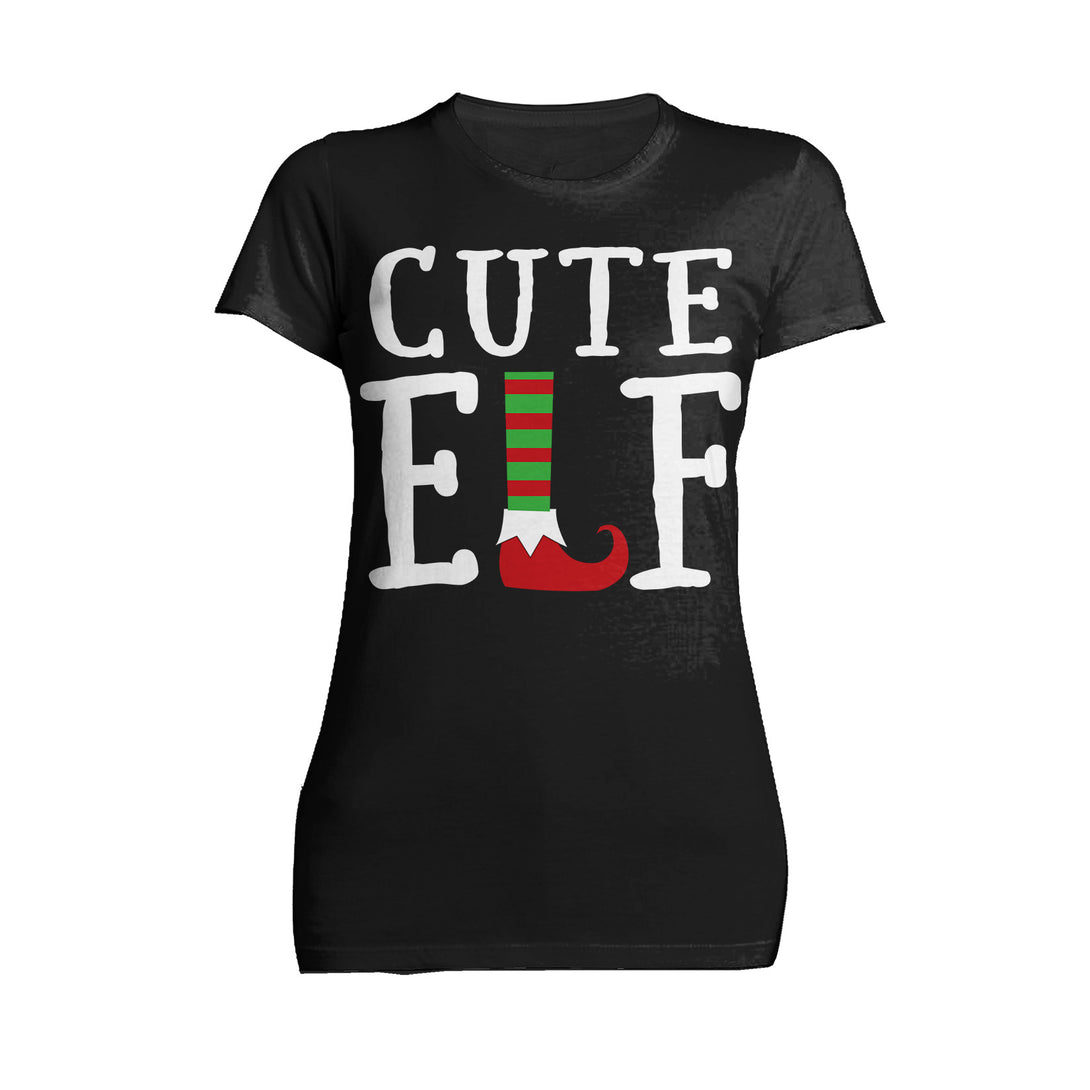 Christmas Elf Squad Cute Shoes Meme Funny Matching Family Women's T-Shirt Black - Urban Species