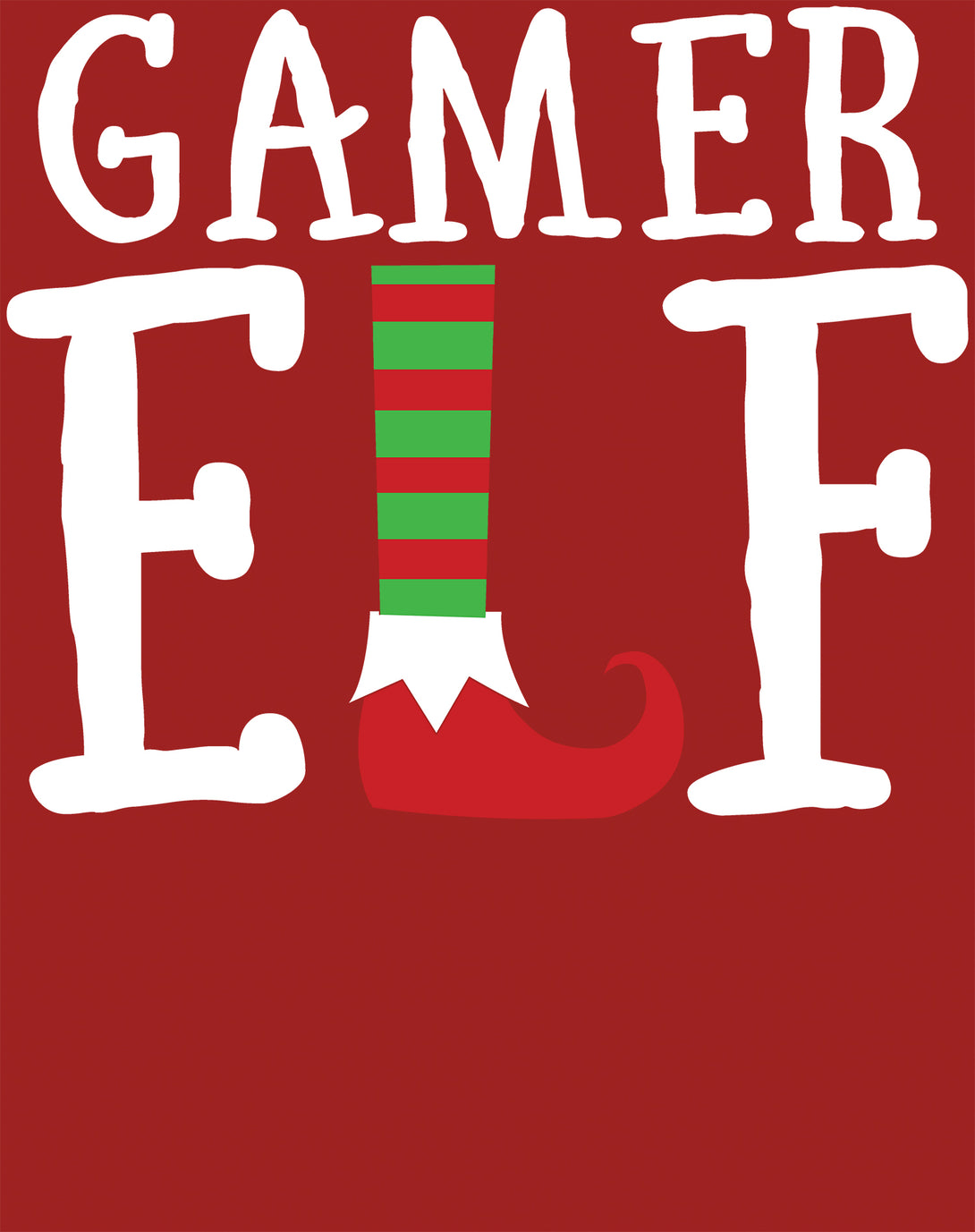 Christmas Elf Squad Gamer Meme Cute Funny Matching Family Youth T-Shirt Red - Urban Species Design Close Up