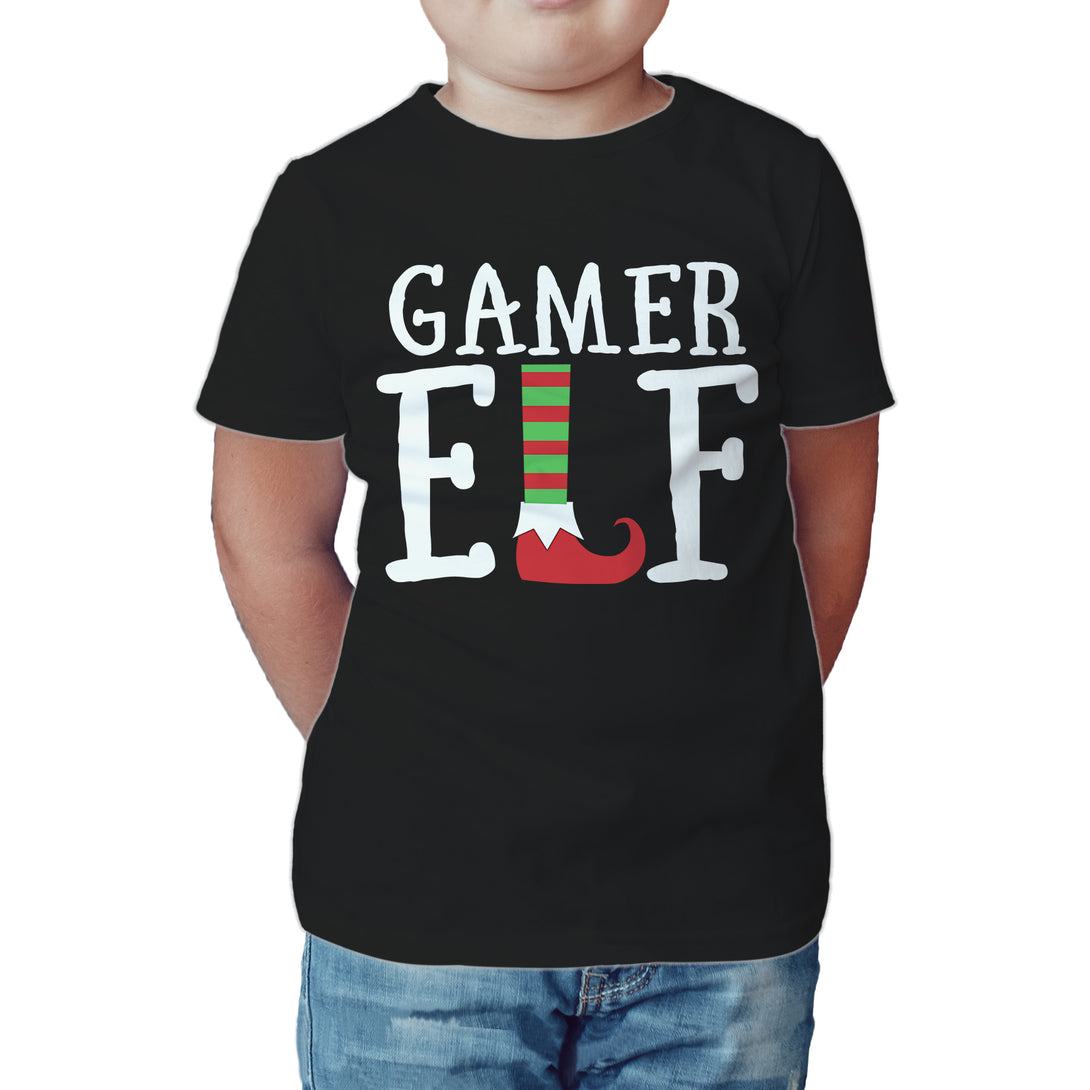 Christmas Elf Squad Gamer Meme Cute Funny Matching Family Kid's T-Shirt Black - Urban Species