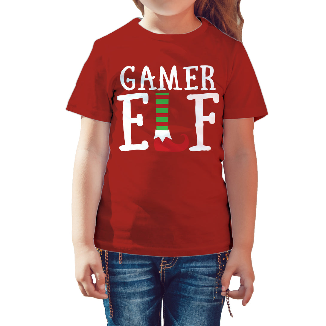 Christmas Elf Squad Gamer Meme Cute Funny Matching Family Kid's T-Shirt Red - Urban Species