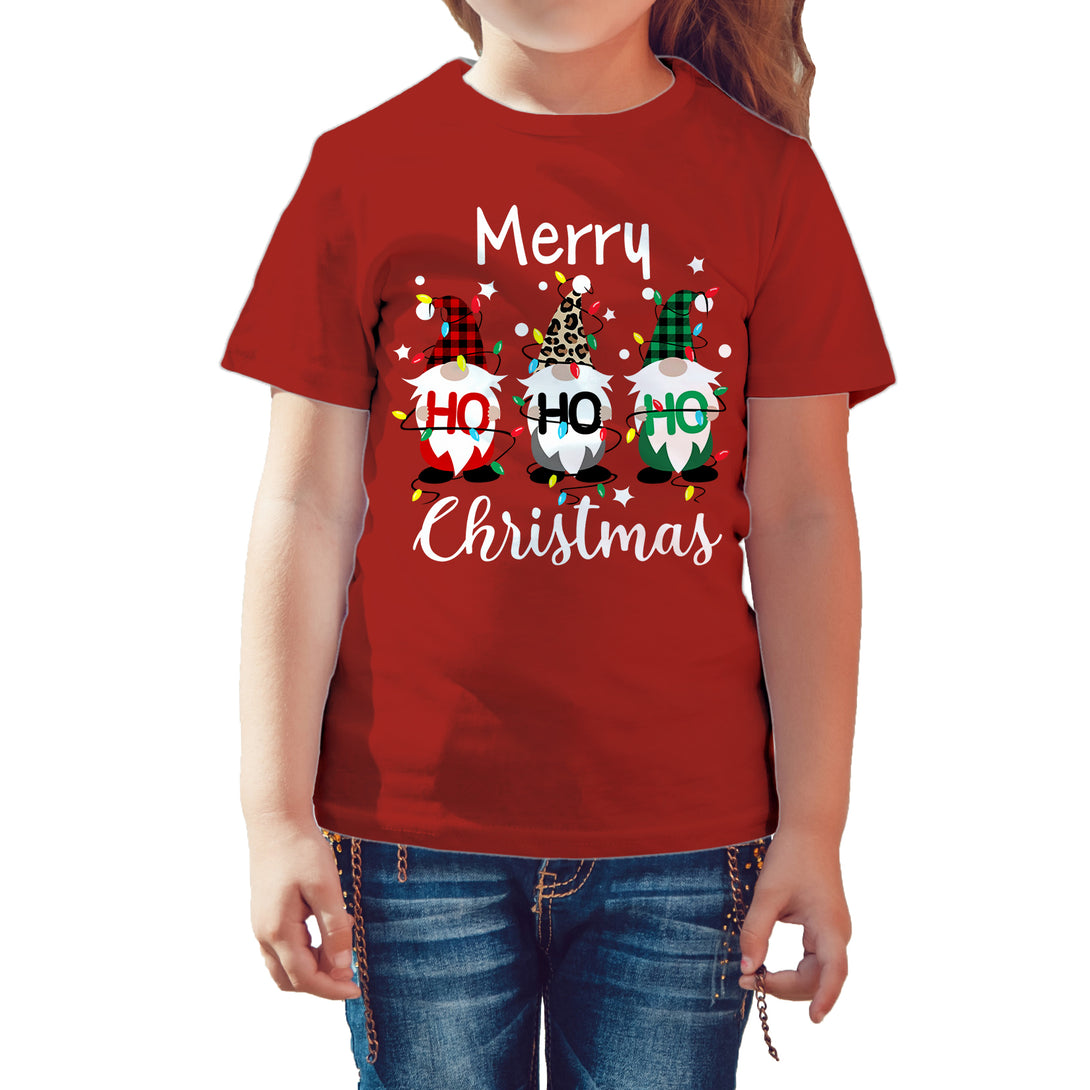 Christmas Elfs Meme Merry Ho Ho Ho Funny Cute Xmas Family Kid's T-Shirt Red - Urban Species