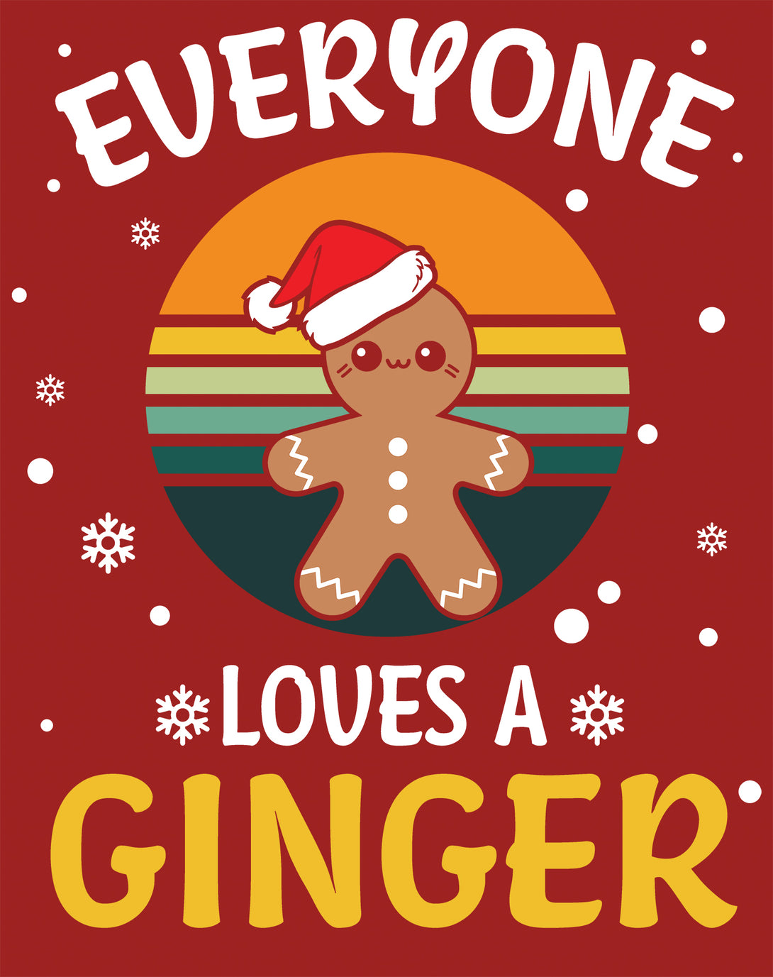 Christmas Ginger Everyone Loves Meme Fun Gingerbread Man Lol Kid's T-Shirt Red - Urban Species Design Close Up