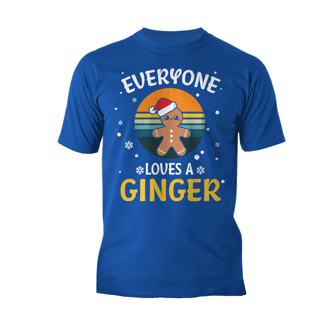 Christmas Ginger Everyone Loves Meme Fun Gingerbread Man Lol Men's T-Shirt Blue - Urban Species