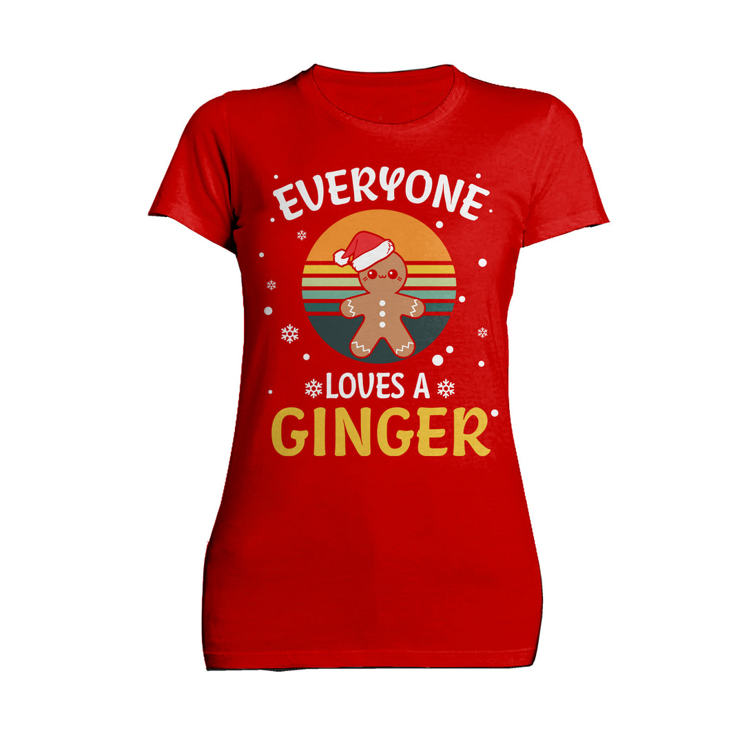 Christmas Ginger Everyone Loves Meme Fun Gingerbread Man Lol Women's T-Shirt Red - Urban Species