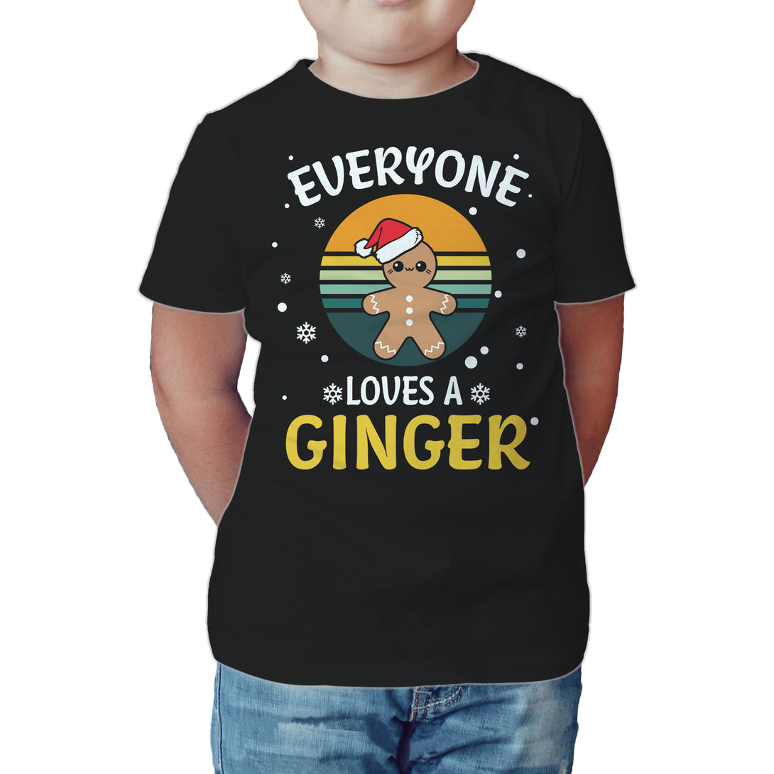 Christmas Ginger Everyone Loves Meme Fun Gingerbread Man Lol Kid's T-Shirt Black - Urban Species