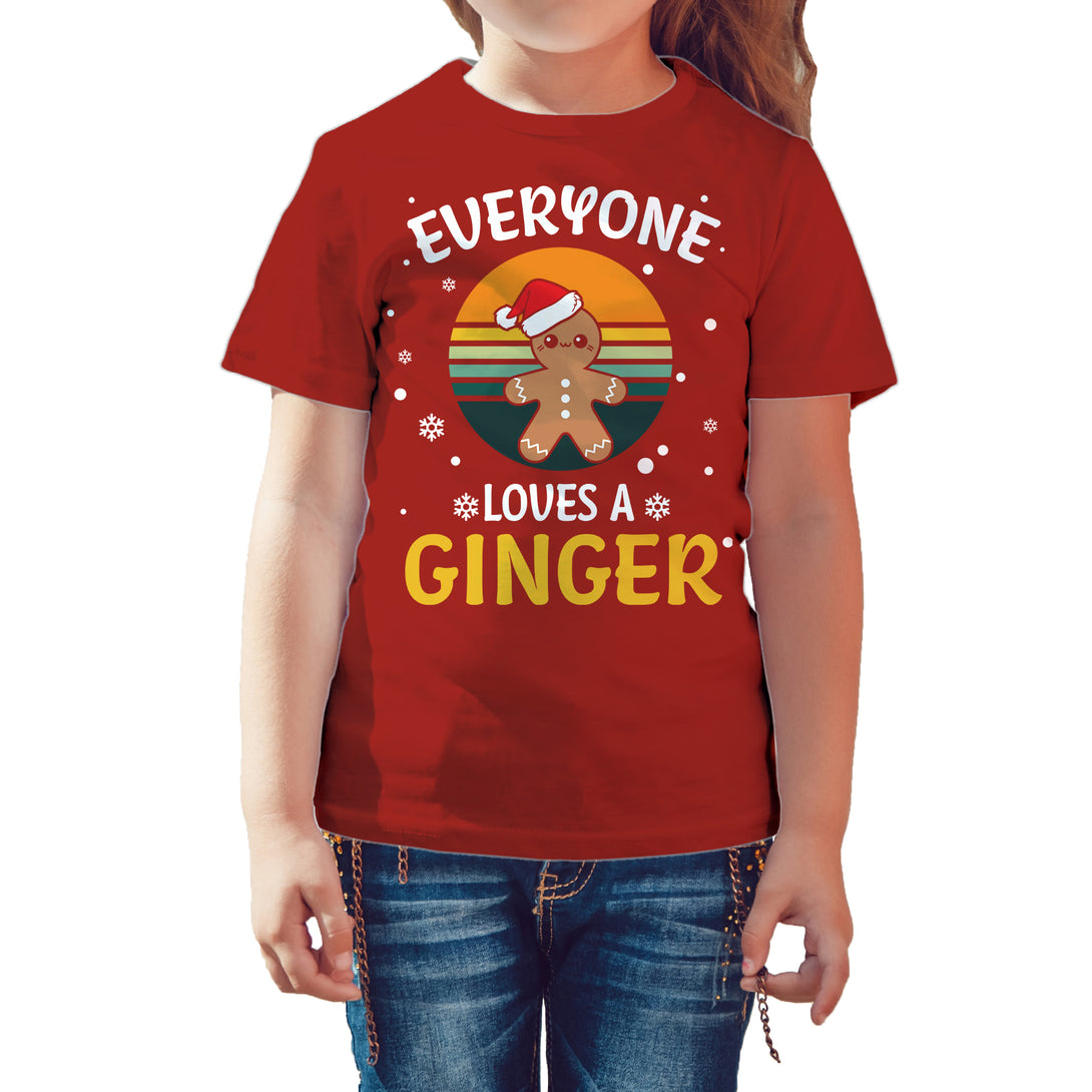 Christmas Ginger Everyone Loves Meme Fun Gingerbread Man Lol Kid's T-Shirt Red - Urban Species
