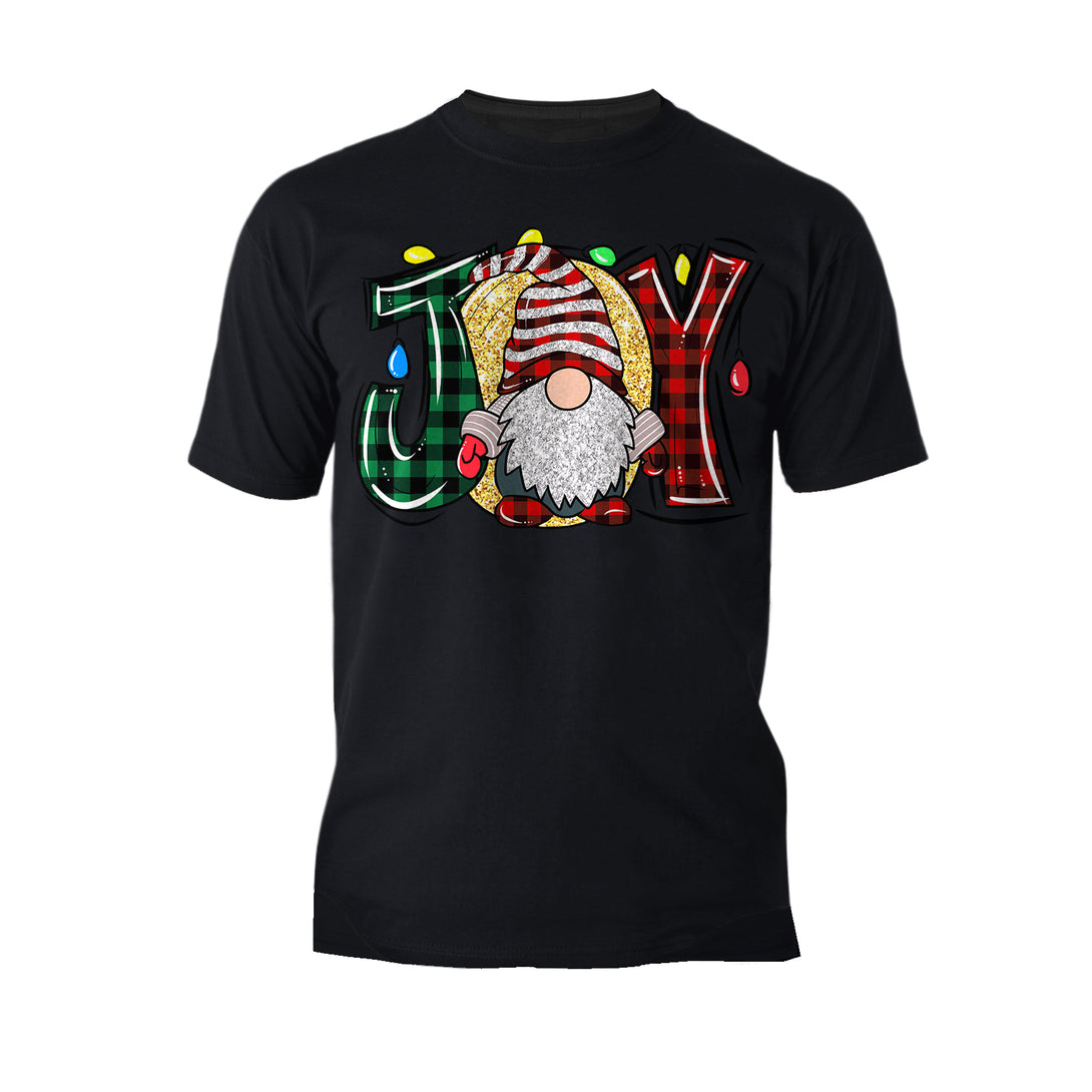 Christmas Gnome Joy Sparkle Meme Traditional Xmas Family Fun Men's T-Shirt Black - Urban Species