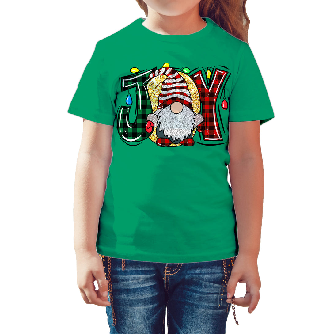 Christmas Gnome Joy Sparkle Meme Traditional Xmas Family Fun Kid's T-Shirt Green - Urban Species