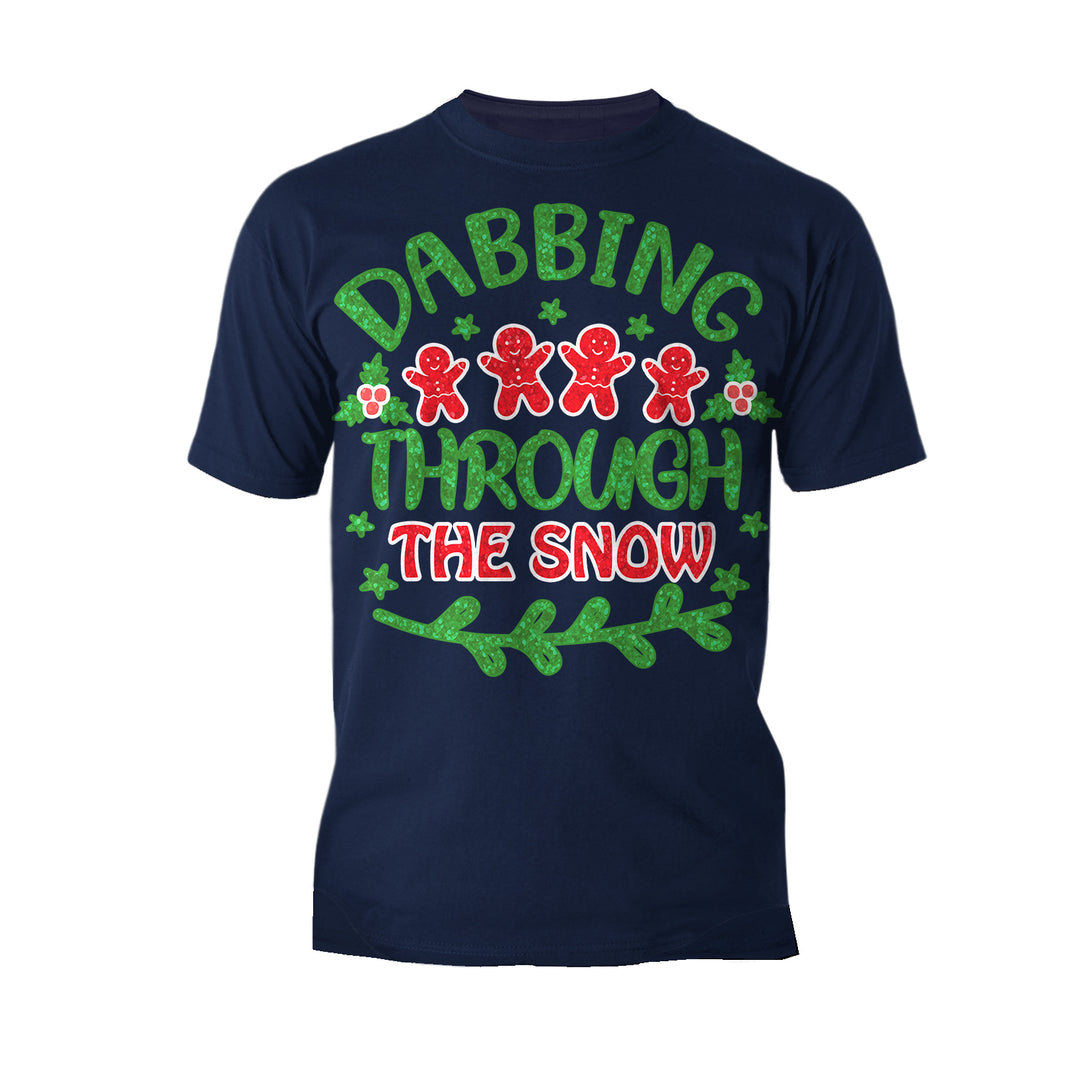 Christmas Meme Dabbing Gingerbread Men Snow Lol Xmas Sparkle Men's T-Shirt Navy - Urban Species