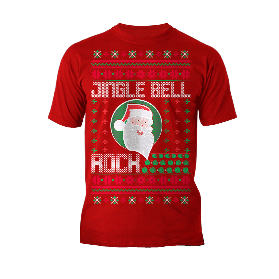 Christmas Santa Claus Jingle Bells Rock Fun Ugly Xmas Lol Men's T-Shirt Red - Urban Species