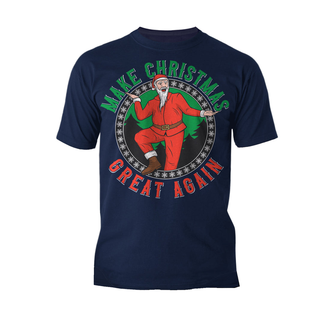 Christmas Santa Make Xmas Great Again Meme Dad Joke Fun Lol Men's T-Shirt Navy - Urban Species