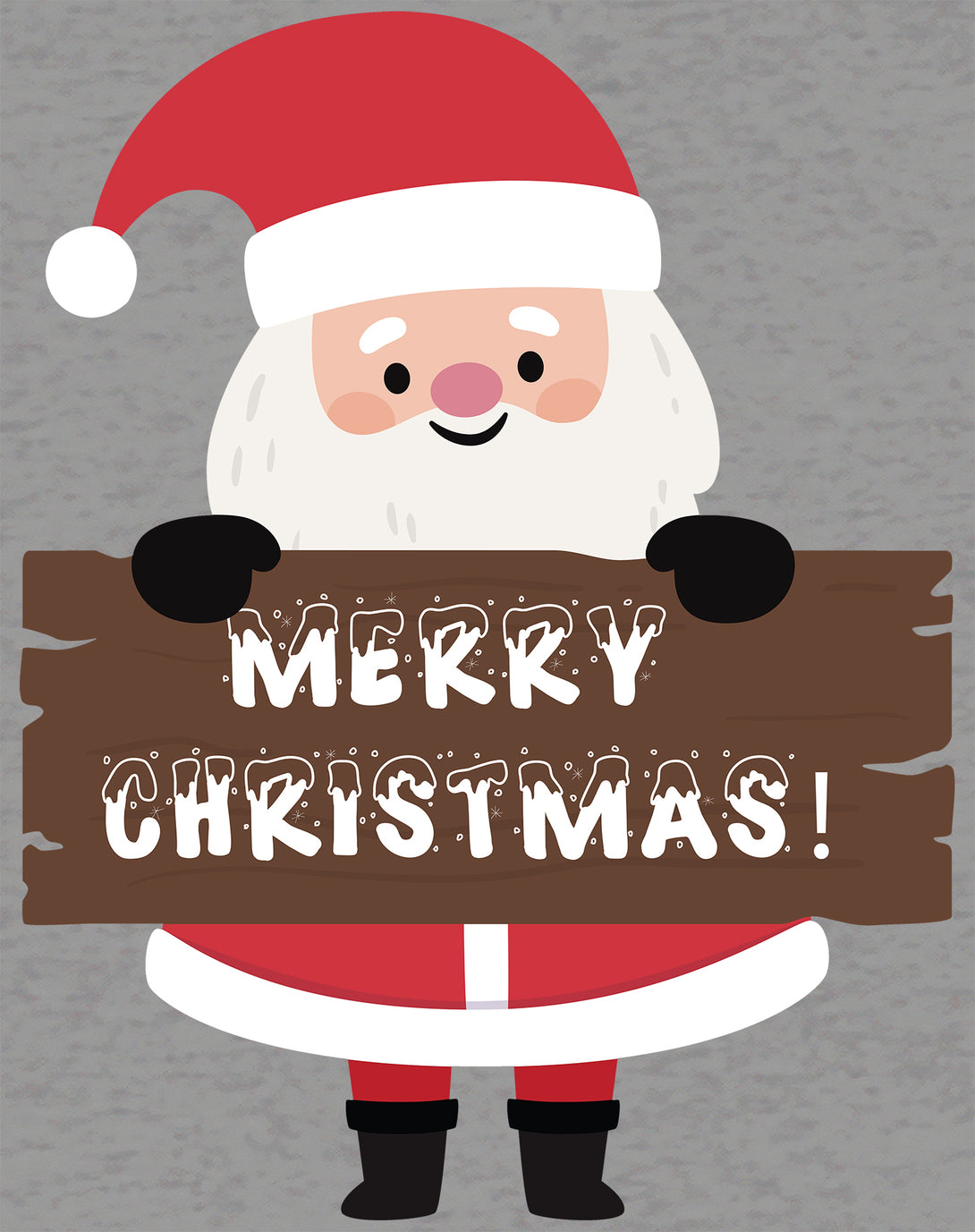 Christmas Santa Merry Xmas Joy Cute Fun Matching Family Kid's T-Shirt Sports Grey - Urban Species Design Close Up
