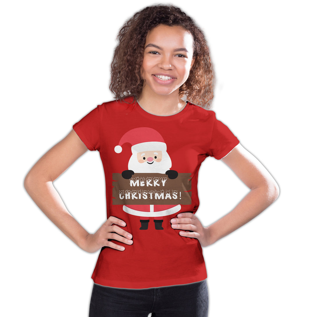 Christmas Santa Merry Xmas Joy Cute Fun Matching Family Youth T-Shirt Red - Urban Species