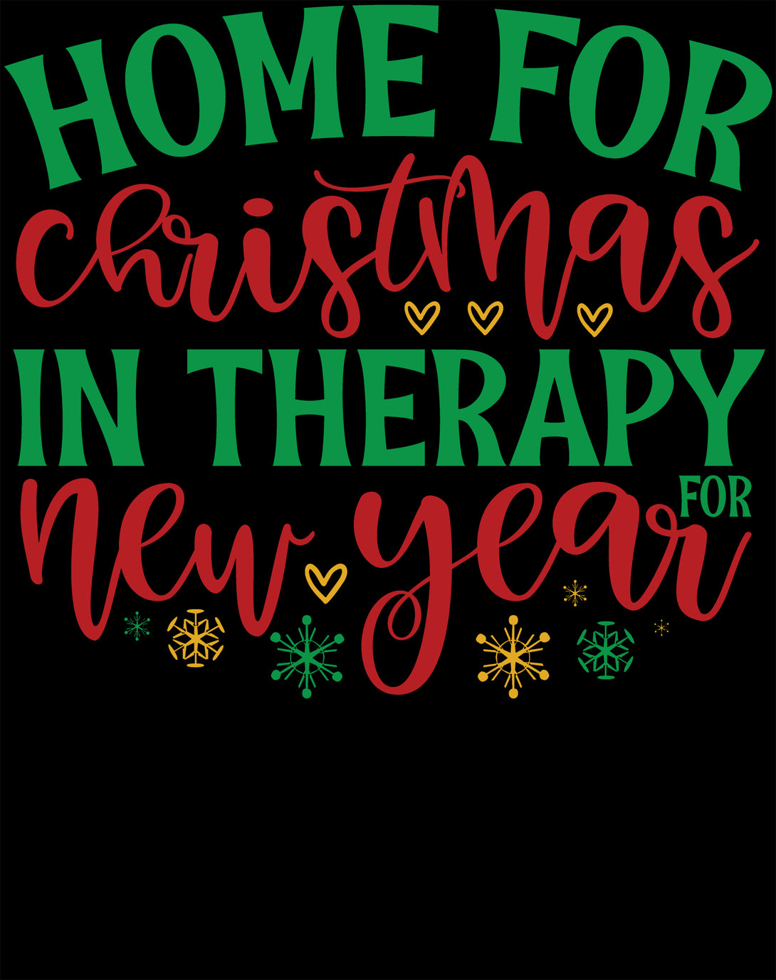 Christmas Therapy Meme Funny Sarcastic Slogan New Year Lol Men's T-Shirt Black - Urban Species Design Close Up