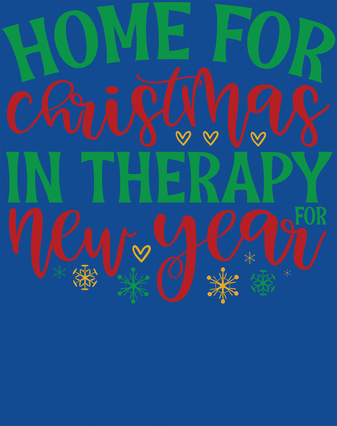 Christmas Therapy Meme Funny Sarcastic Slogan New Year Lol Men's T-Shirt Blue - Urban Species Design Close Up