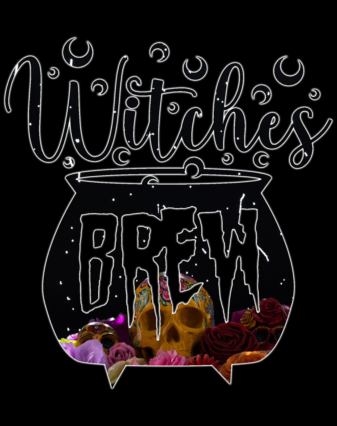 Halloween Occult Witches Brew Meme Edgy Slogan Cauldron Lol Official Women's T-shirt Black - Urban Species Design Close Up