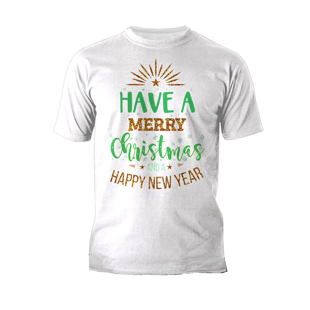 NYE Merry Christmas Sparkle Happy New Year Eve Xmas Party Men's T-Shirt White - Urban Species