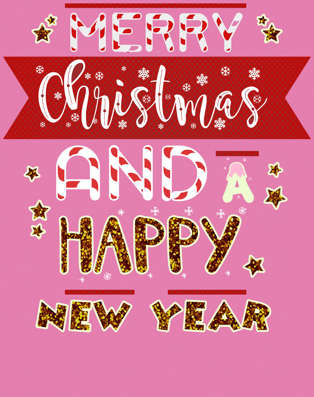 NYE Merry Christmas Stripes Happy New Year Sparkle Party Kid's T-Shirt Pink - Urban Species Design Close Up
