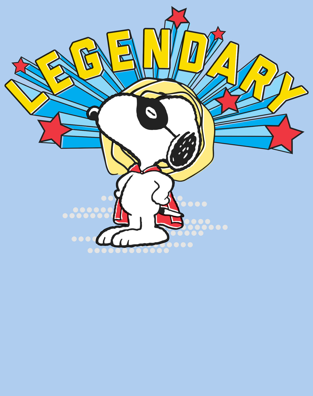 Peanuts Snoopy Masked Marvel Legendary Super Hero Caped Beagle Comic Official Women's SKINNY FIT T-Shirt - Baby Blue - Urban Species Design Close Up
