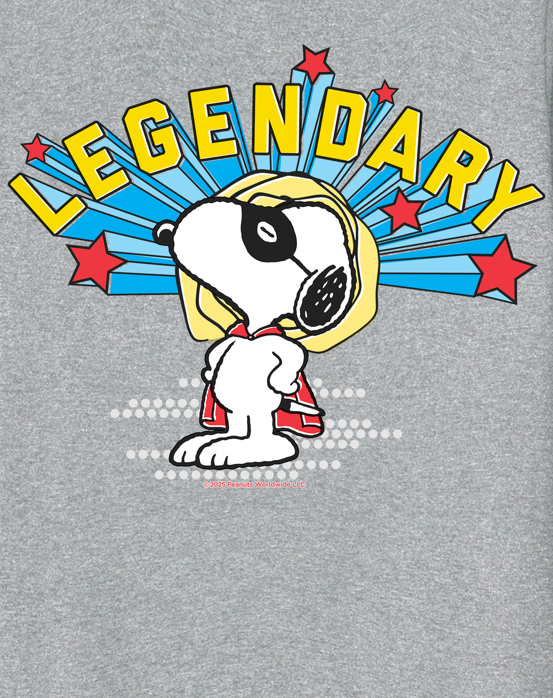 Peanuts Snoopy Masked Marvel Legendary Super Hero Caped Beagle Comic Official Women's SKINNY FIT T-Shirt - Sports Grey - Urban Species Design Close Up