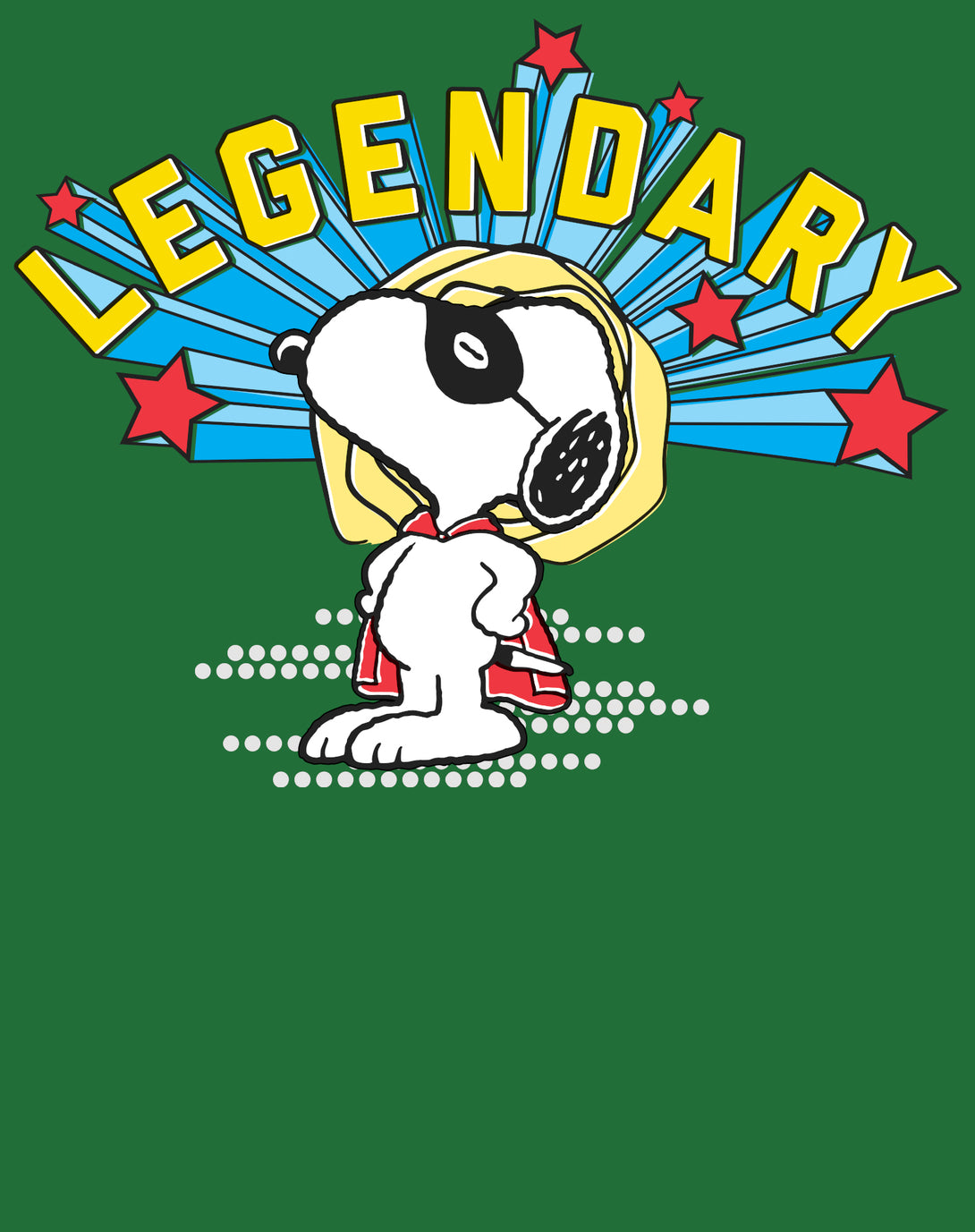 Peanuts Snoopy Masked Marvel Legendary Super Hero Caped Beagle Comic Official Women's SKINNY FIT T-Shirt - Green - Urban Species Design Close Up