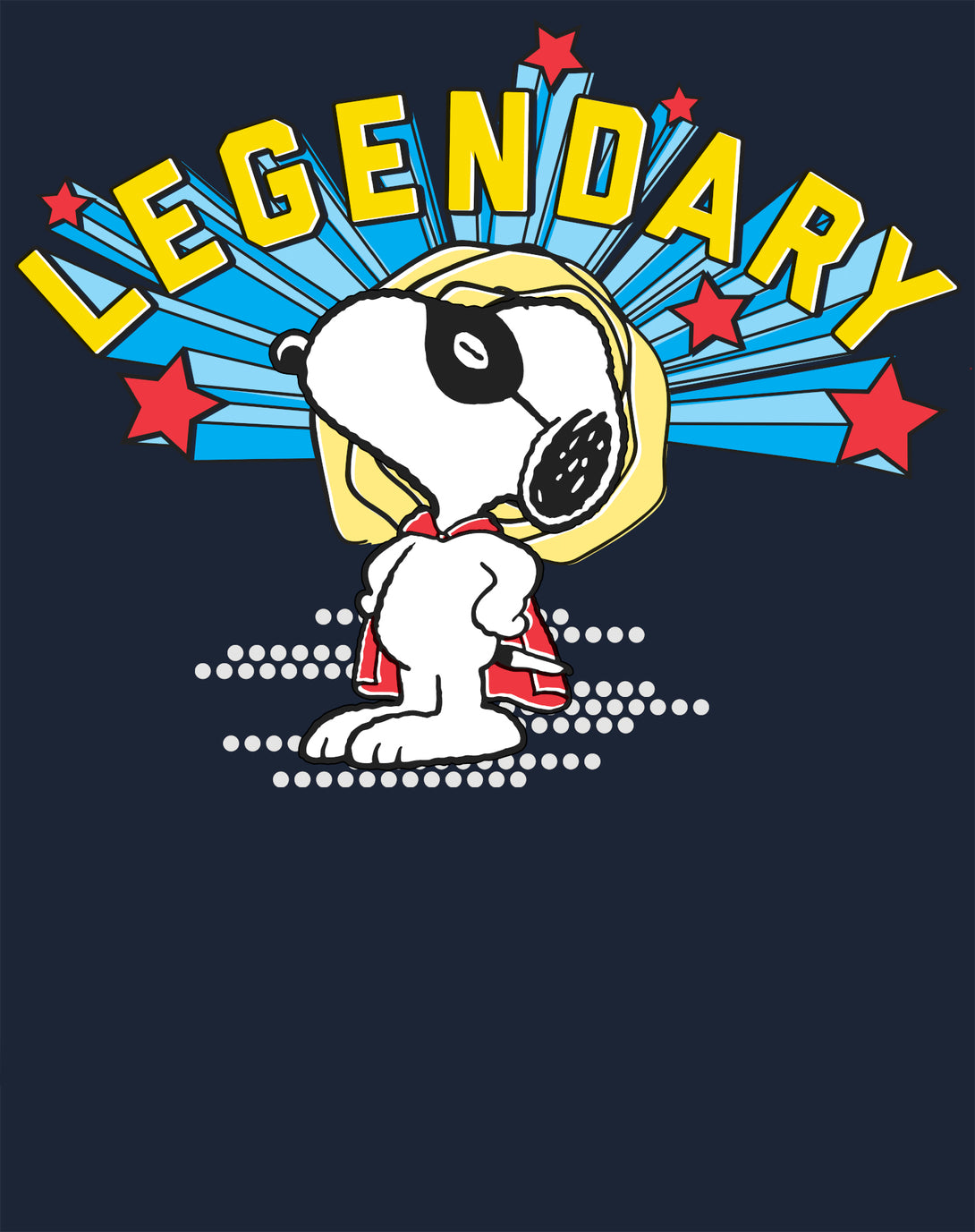 Peanuts Snoopy Masked Marvel Legendary Super Hero Caped Beagle Comic Official Women's SKINNY FIT T-Shirt - Navy - Urban Species Design Close Up