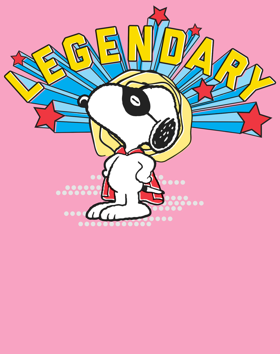 Peanuts Snoopy Masked Marvel Legendary Super Hero Caped Beagle Comic Official Women's SKINNY FIT T-Shirt - Pink - Urban Species Design Close Up