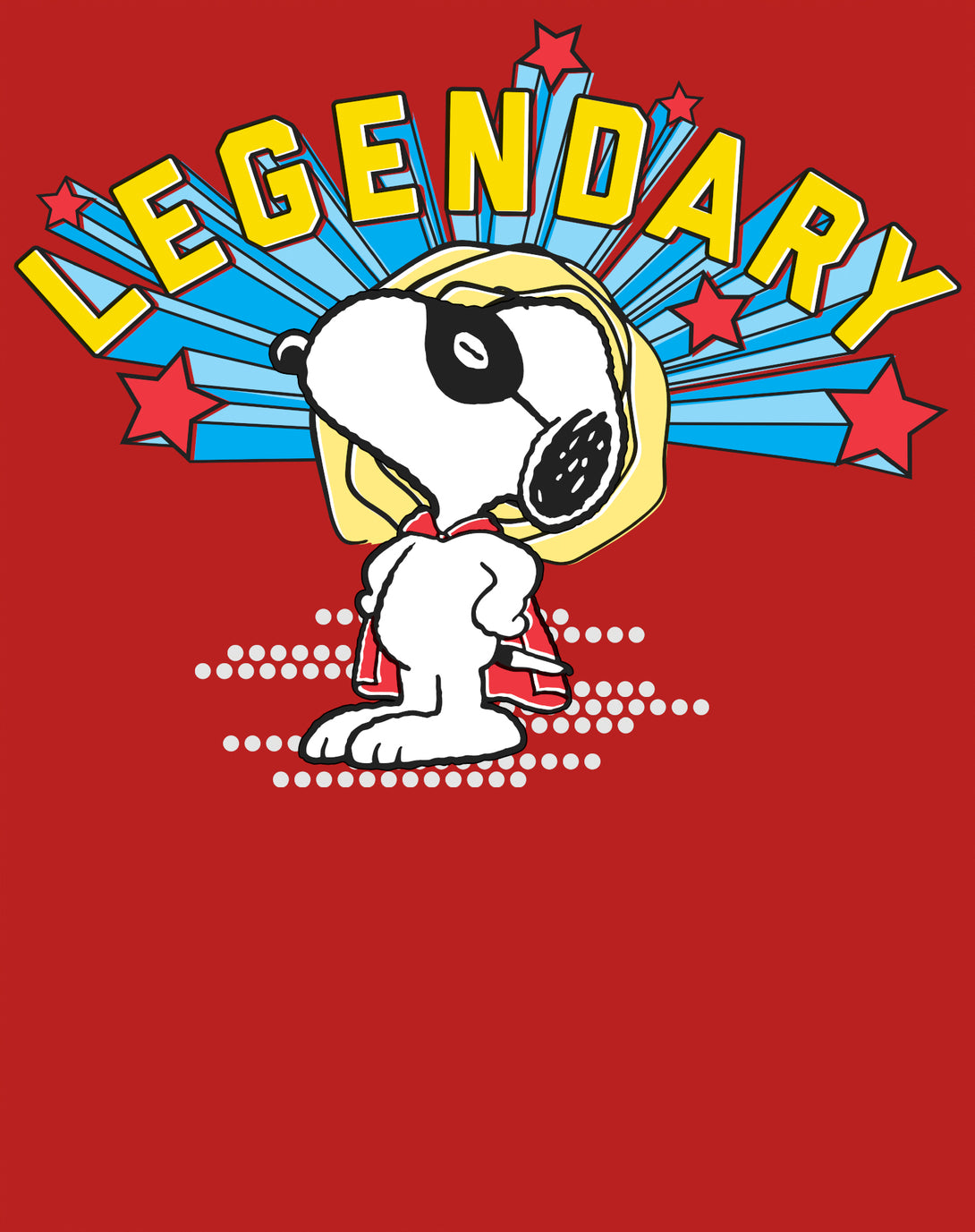 Peanuts Snoopy Masked Marvel Legendary Super Hero Caped Beagle Comic Official Women's SKINNY FIT T-Shirt - Red - Urban Species Design Close Up