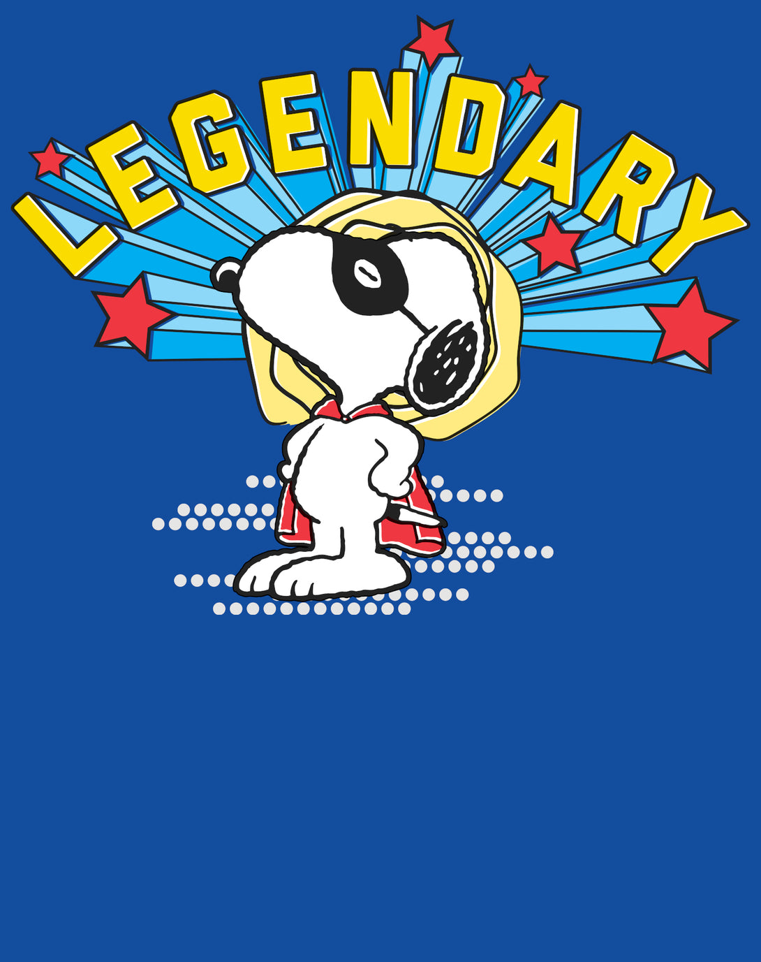 Peanuts Snoopy Masked Marvel Legendary Super Hero Caped Beagle Comic Official Women's SKINNY FIT T-Shirt - Royal Blue - Urban Species Design Close Up