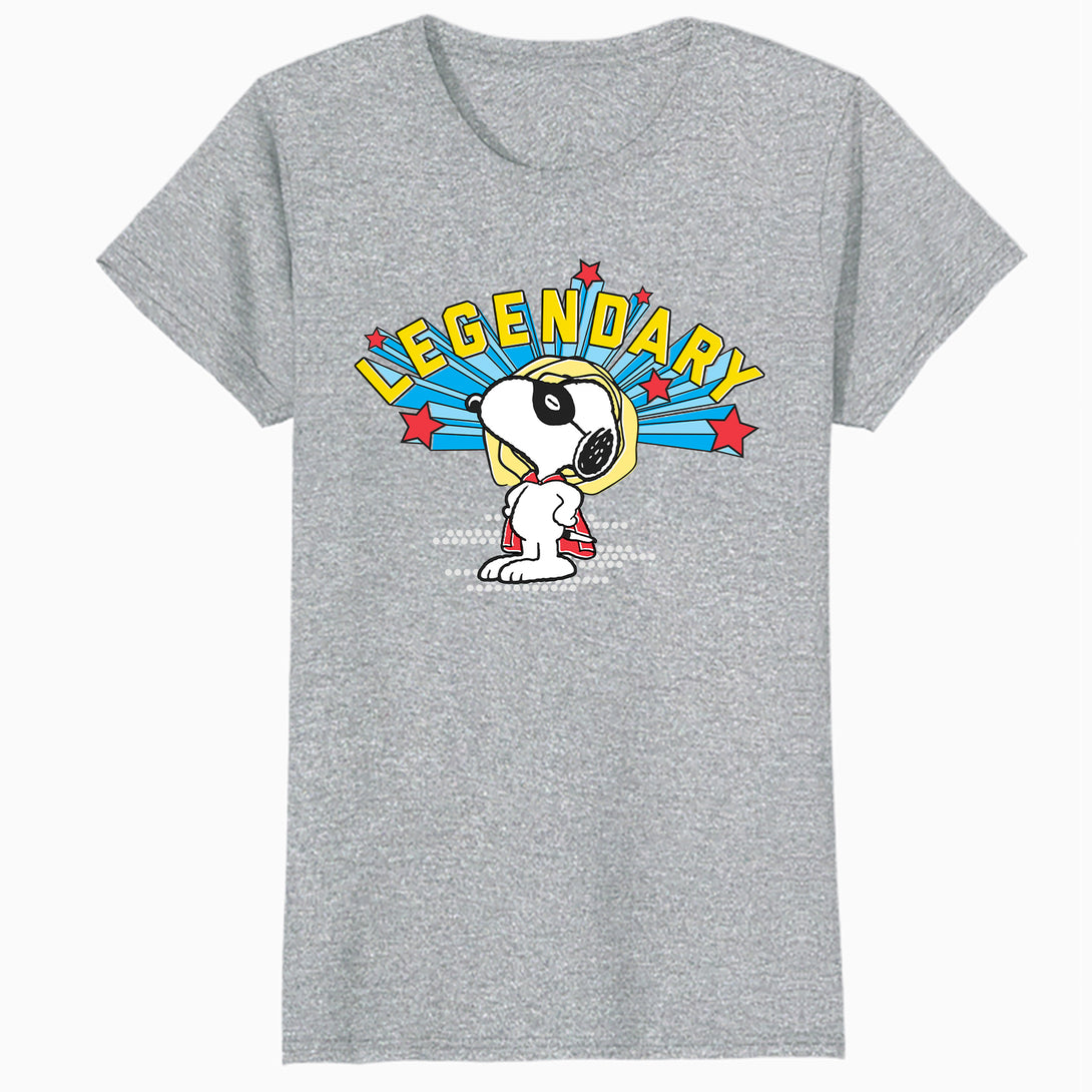 Peanuts Snoopy Masked Marvel Legendary Super Hero Caped Beagle Comic Official Women's SKINNY FIT T-Shirt - Sports Grey - Urban Species