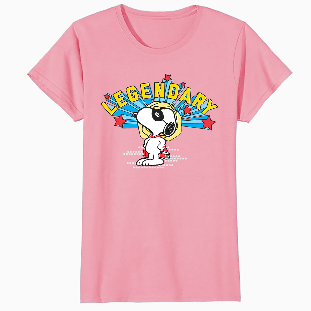 Peanuts Snoopy Masked Marvel Legendary Super Hero Caped Beagle Comic Official Women's SKINNY FIT T-Shirt - Pink - Urban Species