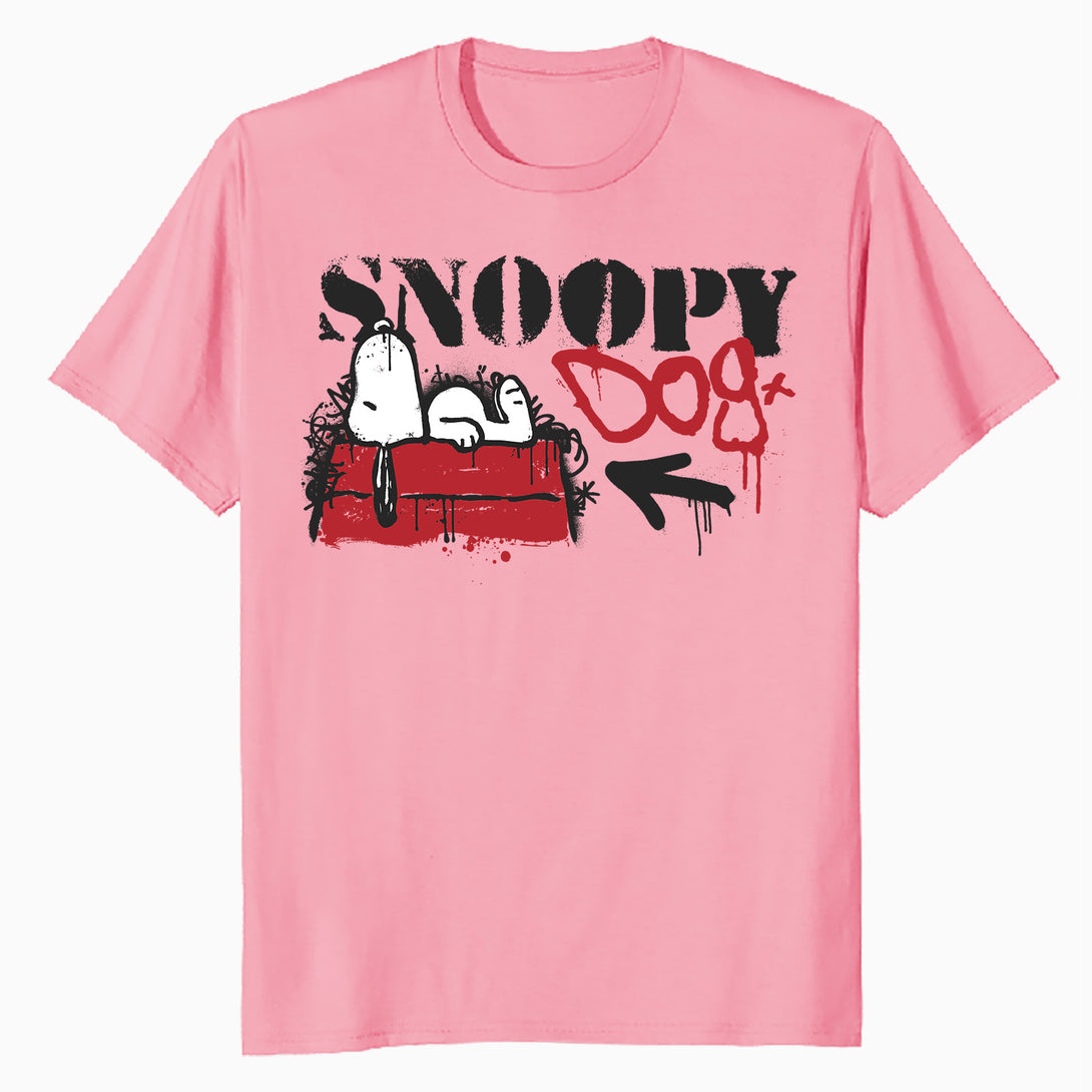 Peanuts Graffiti Snoopy Dog House Cool 90s Urban Street Art Official Men's T-Shirt - Pink - Urban Species