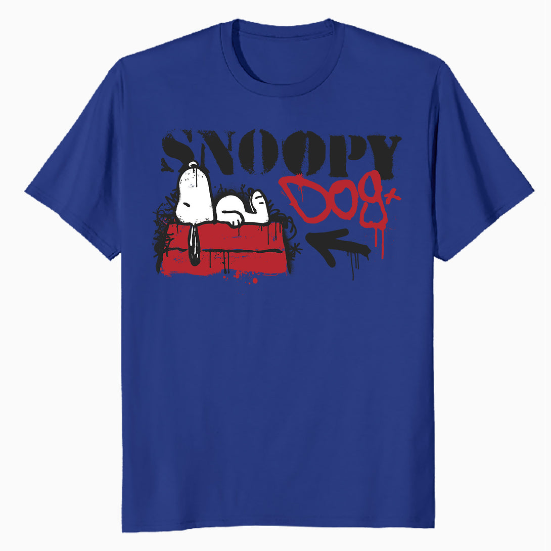 Peanuts Graffiti Snoopy Dog House Cool 90s Urban Street Art Official Men's T-Shirt - Royal Blue - Urban Species