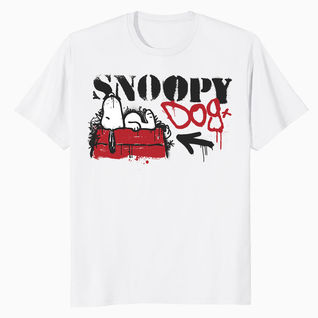 Peanuts Graffiti Snoopy Dog House Cool 90s Urban Street Art Official Men's T-Shirt - White - Urban Species