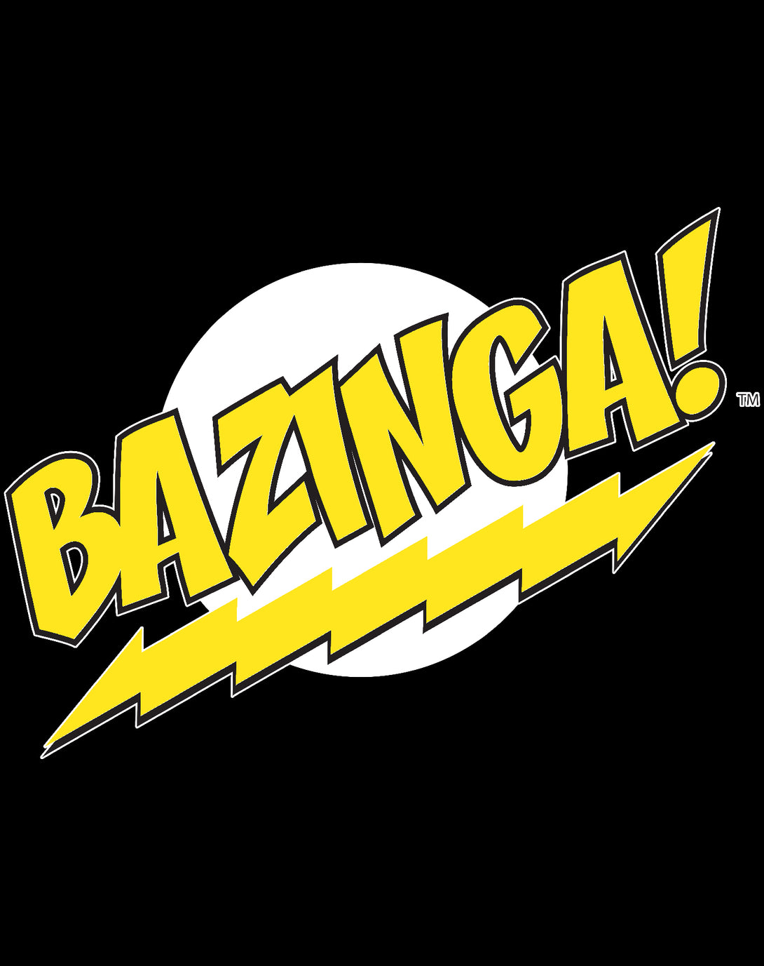 Big Bang Theory +Logo Bazinga Official Men's T-Shirt Black - Urban Species Design Close Up