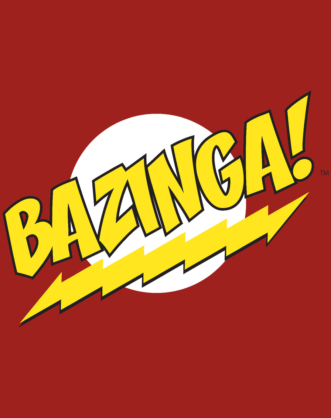 Big Bang Theory +Logo Bazinga Official Men's T-Shirt Red - Urban Species Design Close Up