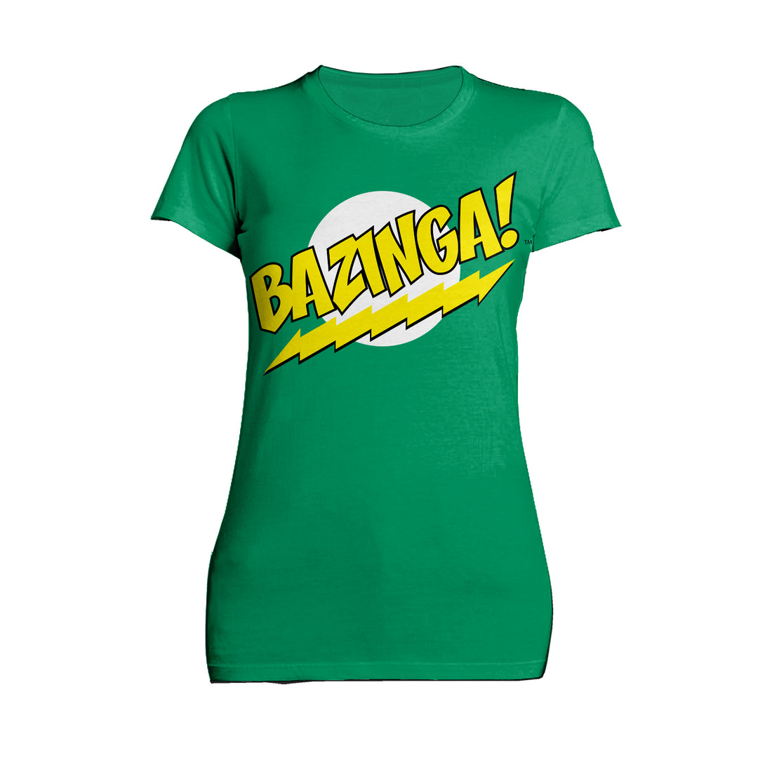 Big Bang Theory +Logo Bazinga Official Women's T-Shirt Green - Urban Species