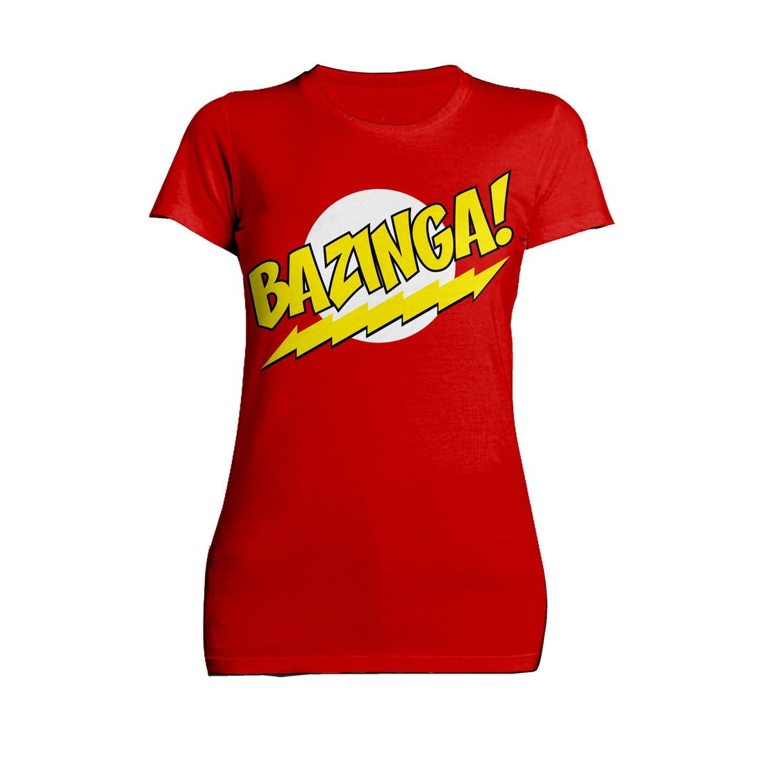 Big Bang Theory +Logo Bazinga Official Women's T-Shirt Red - Urban Species