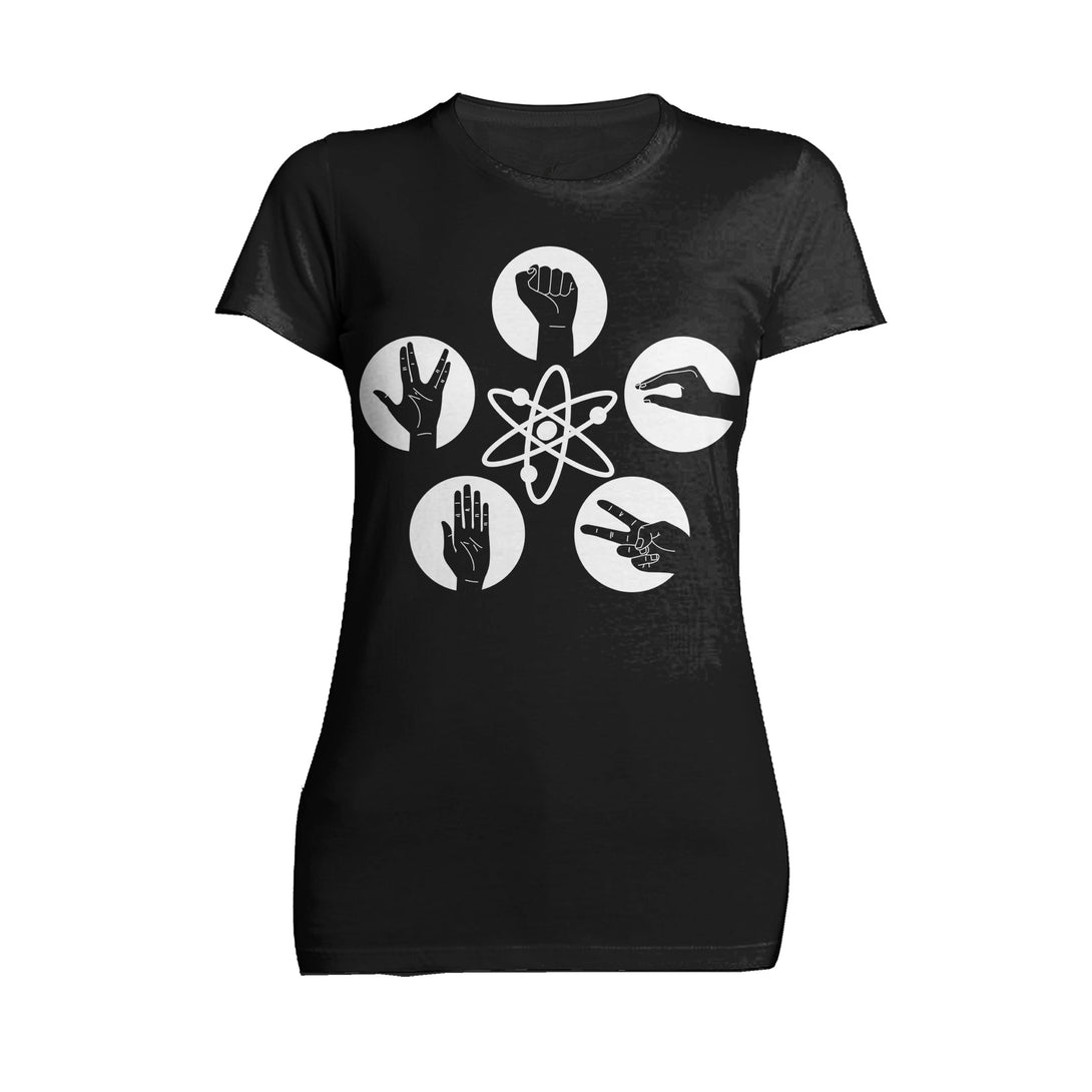 Big Bang Theory +Logo Rock Lizard Spock Official Women's T-shirt Black - Urban Species