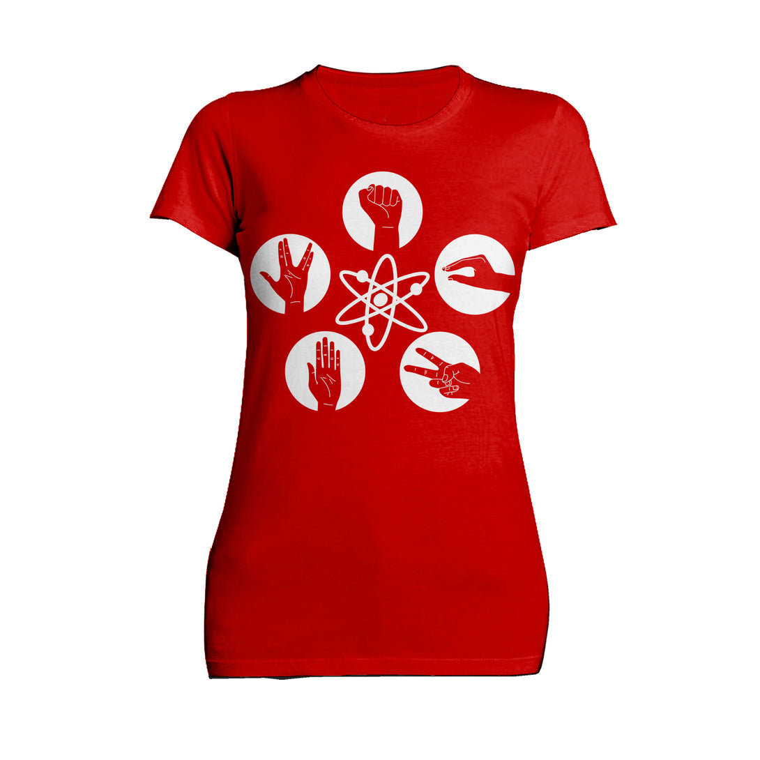 Big Bang Theory +Logo Rock Lizard Spock Official Women's T-shirt Red - Urban Species