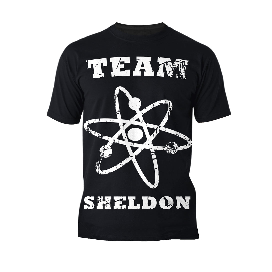 Big Bang Theory +Logo Team Sheldon Atom Official Men's T-shirt Black - Urban Species