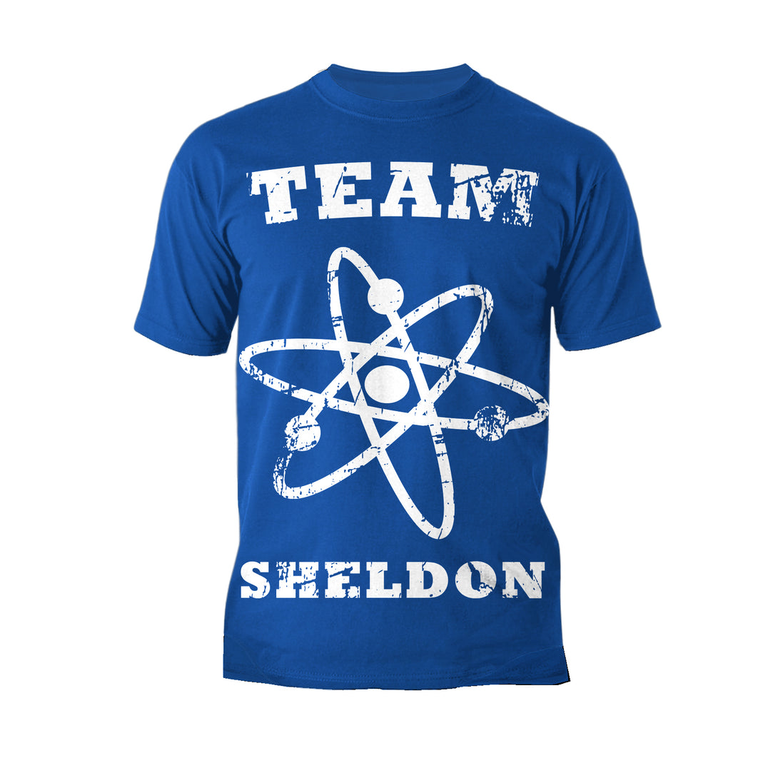 Big Bang Theory +Logo Team Sheldon Atom Official Men's T-shirt Blue - Urban Species
