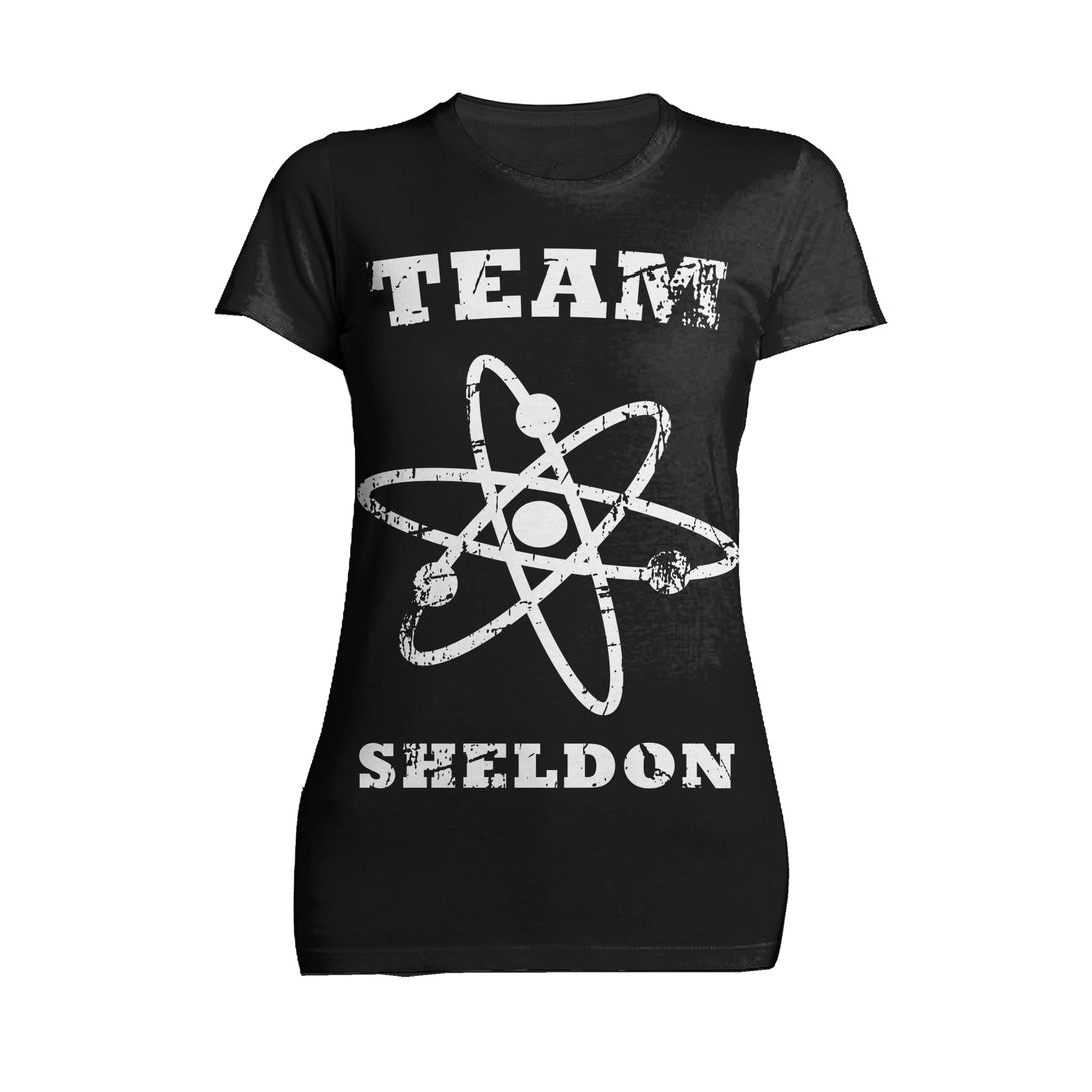 Big Bang Theory +Logo Team Sheldon Atom Official Women's T-shirt Black - Urban Species
